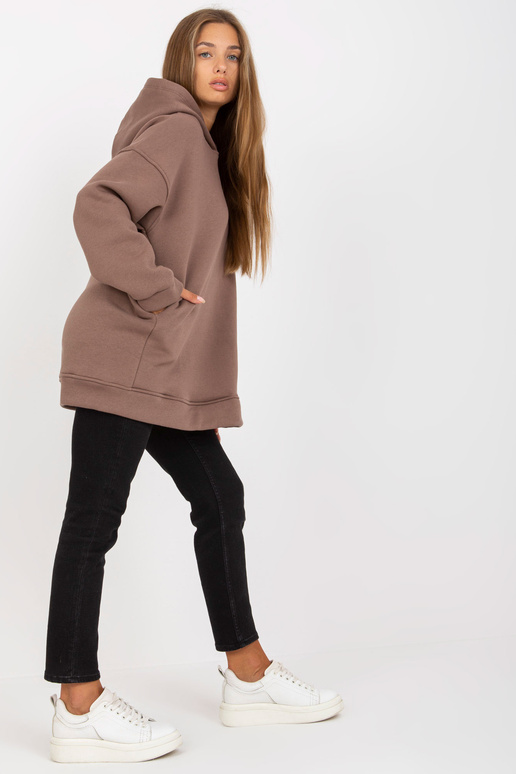 Pruun dressipluus basic kapuutsiga