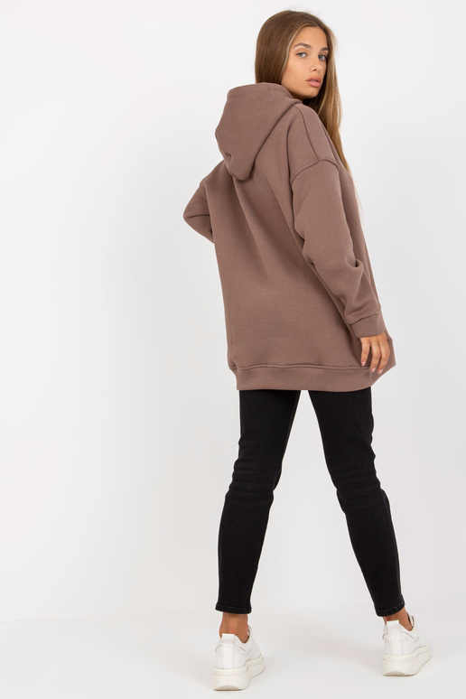 Pruun dressipluus basic kapuutsiga