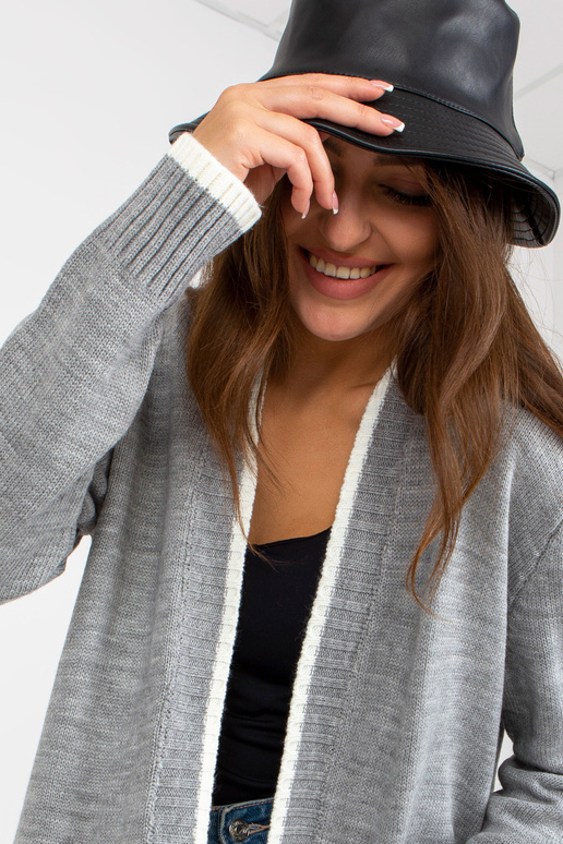 Hallikas-ekru pikk taskutega kardigan...