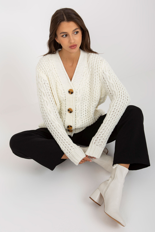 Ecru kootud kardigan palmikutega RUE...