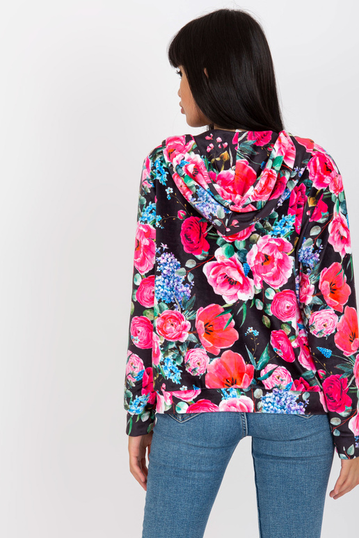 Must ja roosa veluur lilleline...