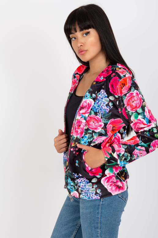 Must ja roosa veluur lilleline...