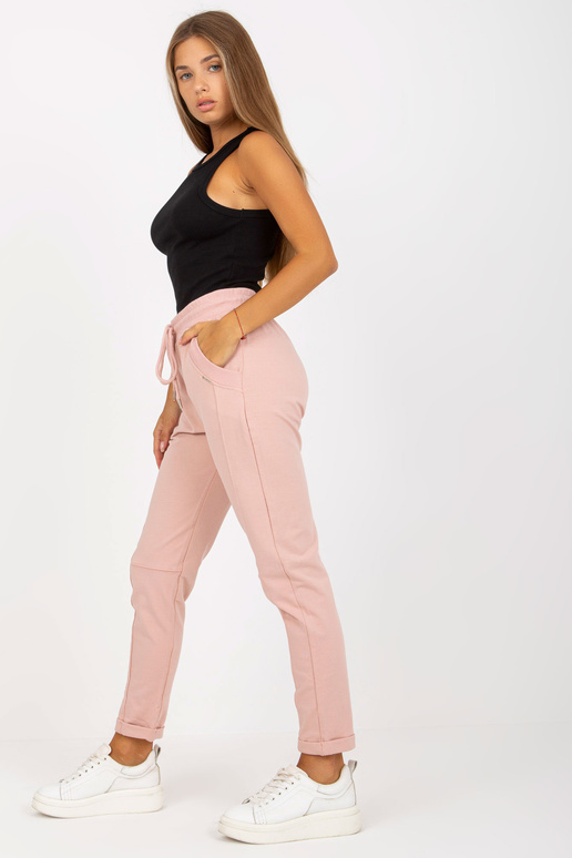 Määrdunud roosad sirged dressipüksid,...