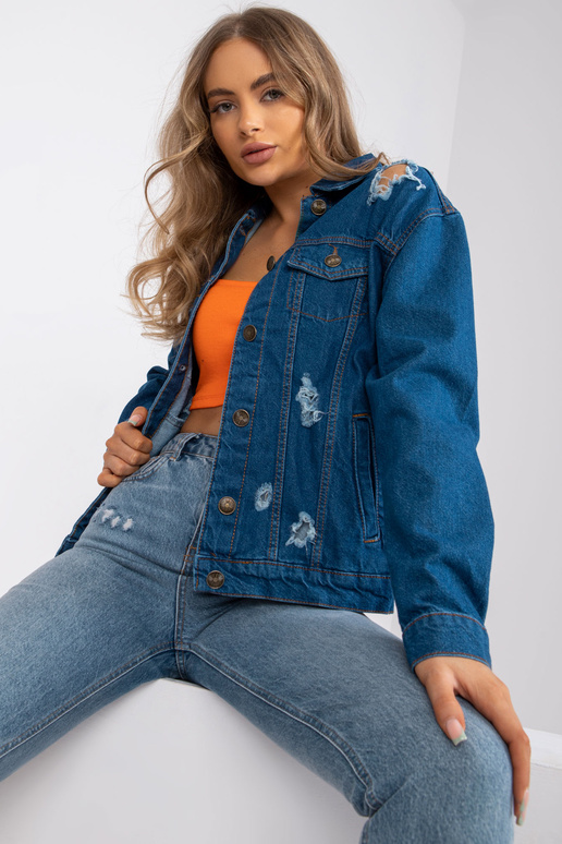 Sinine aukudega teksajakk RUE PARIS Sinine aukudega teksajakk RUE PARIS