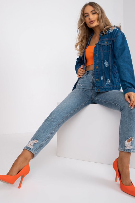 Sinine aukudega teksajakk RUE PARIS Sinine aukudega teksajakk RUE PARIS