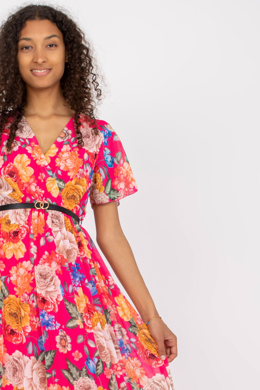 Roosa plisseeritud lilleline...