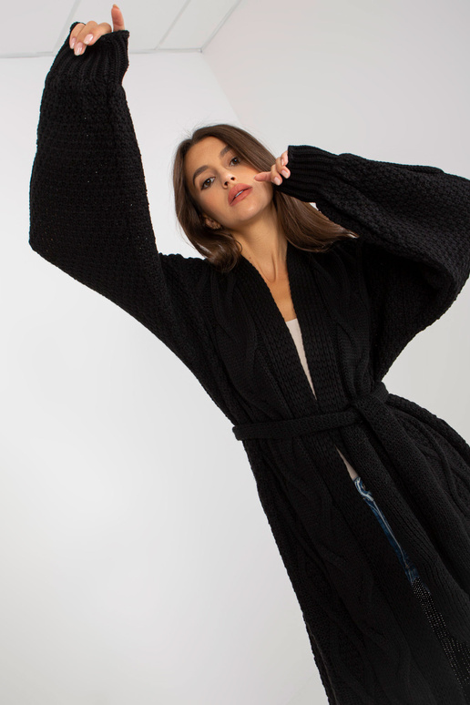 Must pikk palmikutega kardigan RUE PARIS