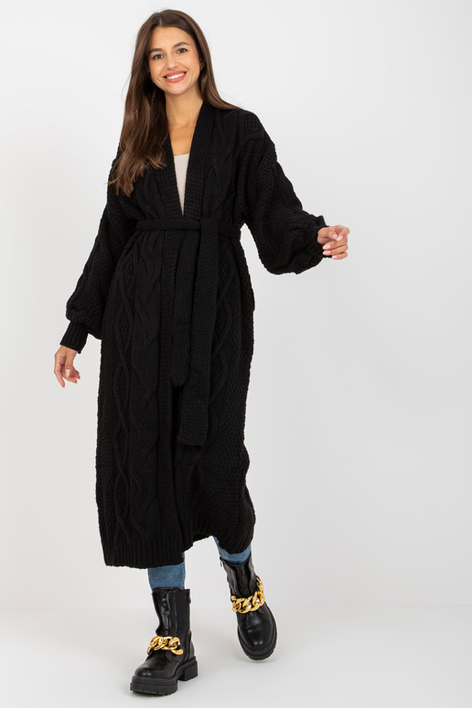 Must pikk palmikutega kardigan RUE PARIS