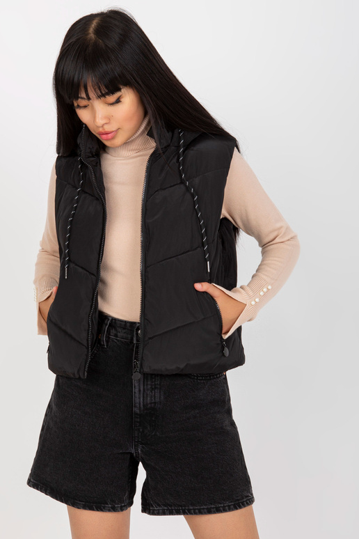 Must kapuutsiga lühike sulevest Must kapuutsiga lühike sulevest