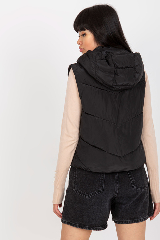 Must kapuutsiga lühike sulevest Must kapuutsiga lühike sulevest