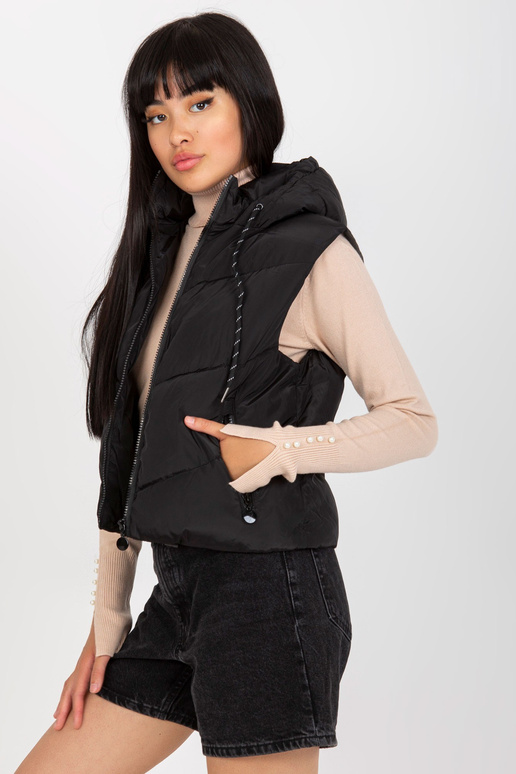 Must kapuutsiga lühike sulevest Must kapuutsiga lühike sulevest