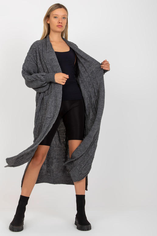 Tumehall maksikardigan palmikutes RUE...