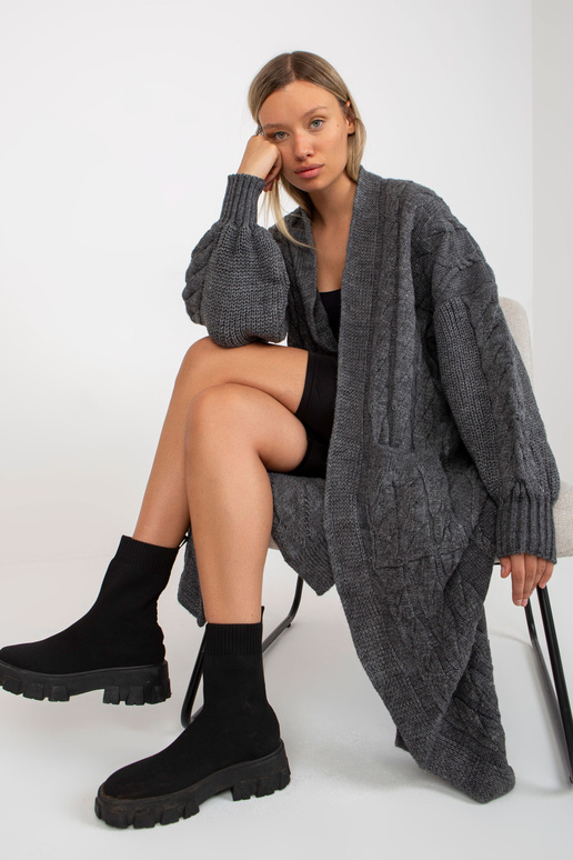 Tumehall maksikardigan palmikutes RUE...