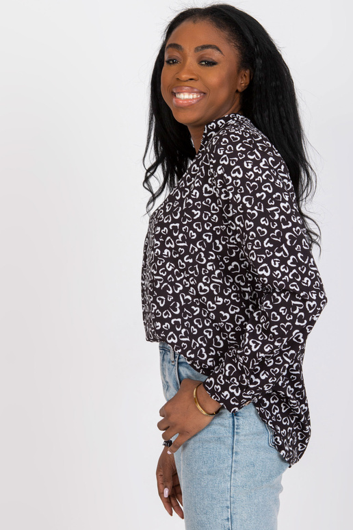 Must pluus trükise ja V-kaelusega Inesa