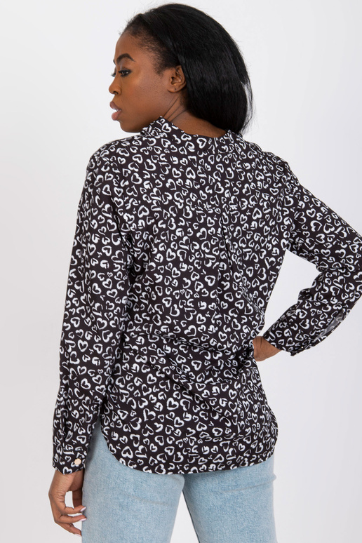 Must pluus trükise ja V-kaelusega Inesa