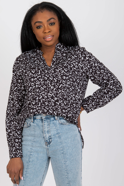 Must pluus trükise ja V-kaelusega Inesa