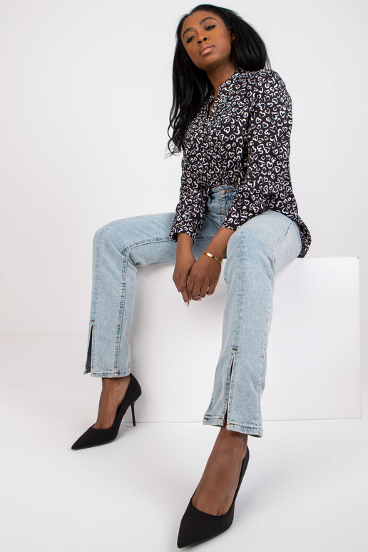 Must pluus trükise ja V-kaelusega Inesa