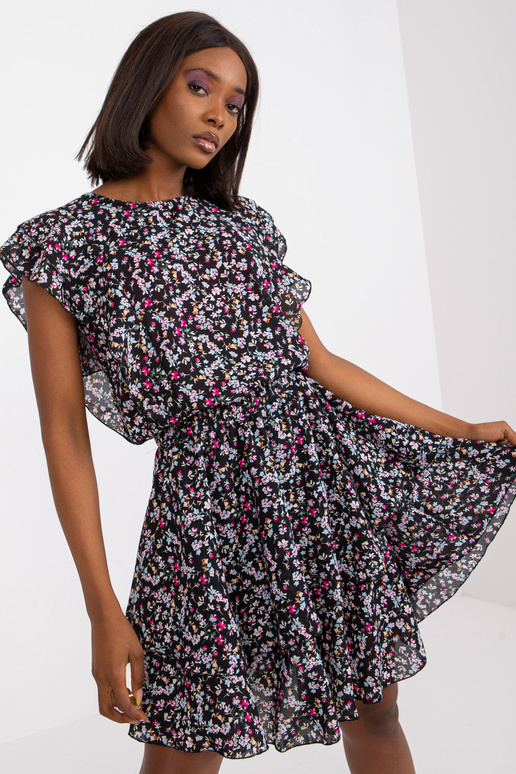 Must minikleit lilleprintidega ZULUNA Must minikleit lilleprintidega ZULUNA