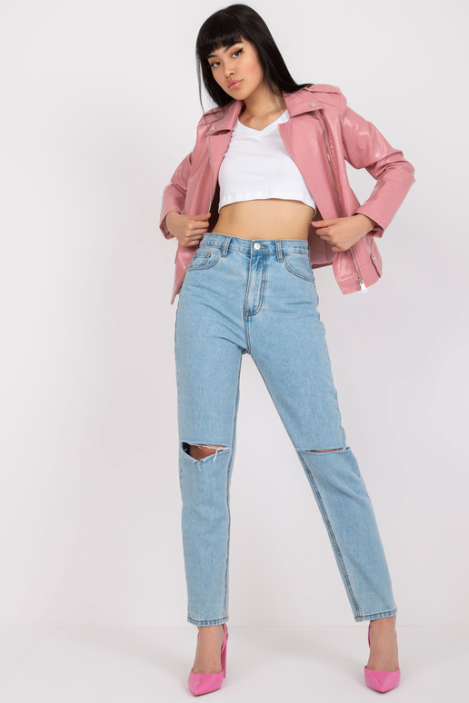 Helesinised Mom Fit naiste teksapüksid