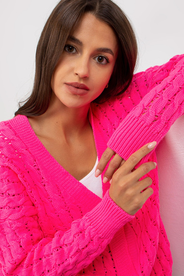 Fluo roosa ažuurne kardigan... 2