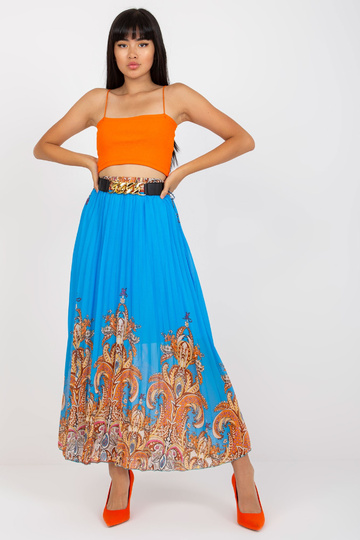 Sinine plisseeritud maksiseelik trükiga