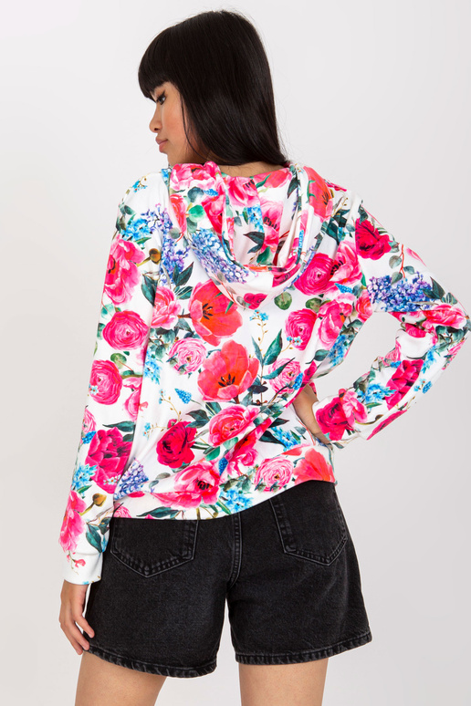 Valge ja roosa lilleline dressipluus...