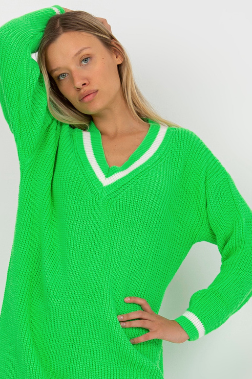 Fluo Roheline V-kaelusega kootud...