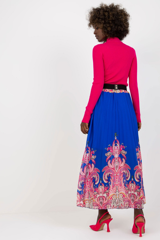 Tumesinise trükiga plisseeritud Maxi...