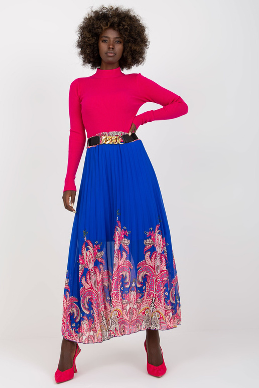 Tumesinise trükiga plisseeritud Maxi...