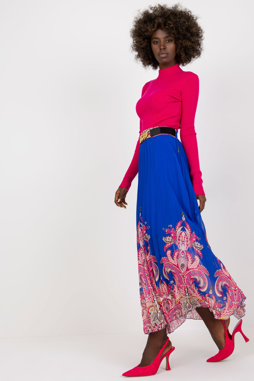 Tumesinise trükiga plisseeritud Maxi...