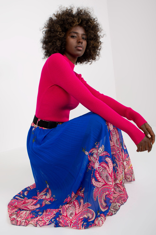 Tumesinise trükiga plisseeritud Maxi...