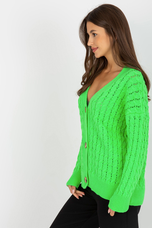 Fluo roheline ažuurne kardigan...