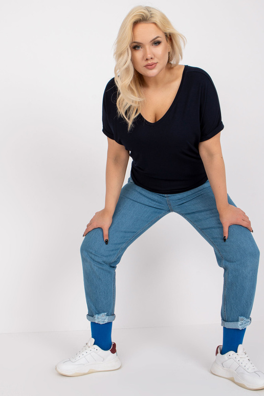 Navy Blue Viscose Plus Size lühikeste...