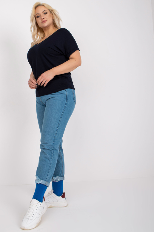 Navy Blue Viscose Plus Size lühikeste...