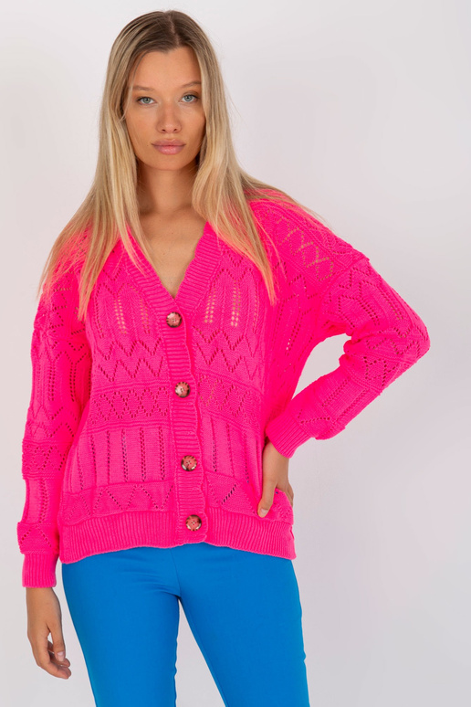 Fluo roosa ažuurne suvine kampsun...