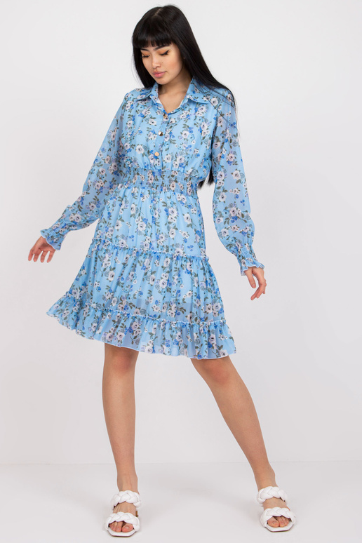 Sinine minikleit lilleprintide ja kraega Sinine minikleit lilleprintide ja kraega