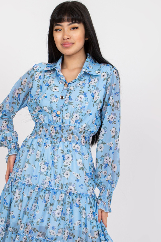 Sinine minikleit lilleprintide ja kraega Sinine minikleit lilleprintide ja kraega