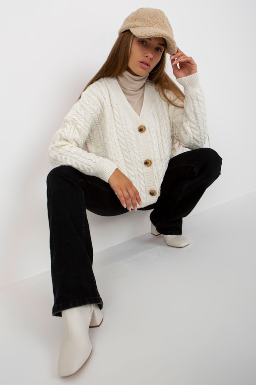 Ecru naiste palmikutega kardigan RUE...