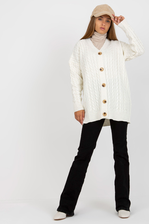 Ecru naiste palmikutega kardigan RUE...