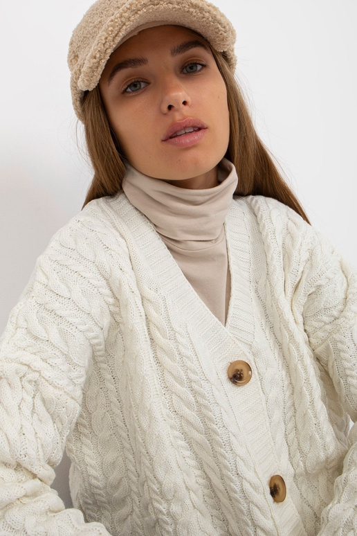 Ecru naiste palmikutega kardigan RUE...