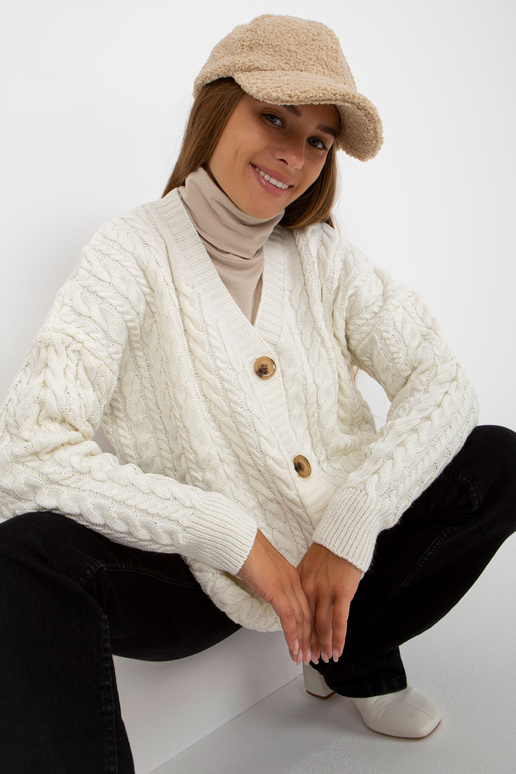 Ecru naiste palmikutega kardigan RUE...
