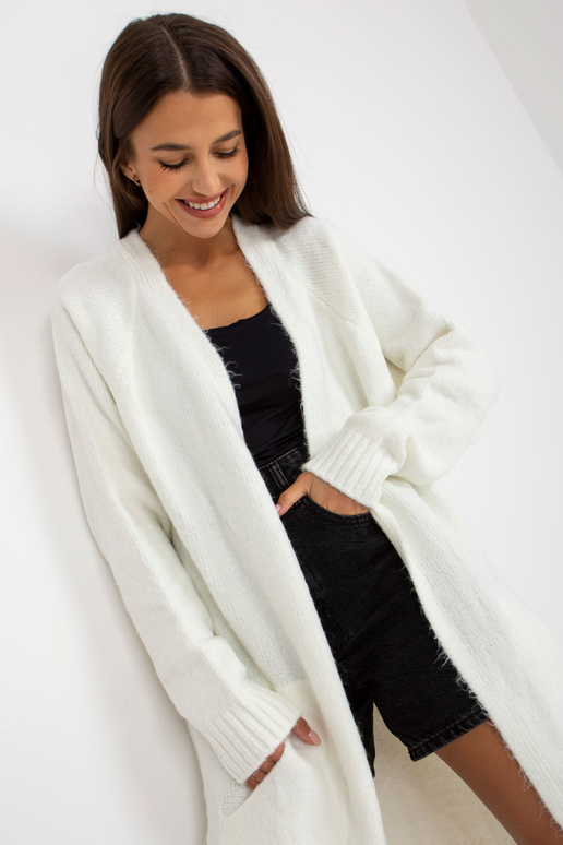 Ecru pikk oversize kardigan RUE PARIS