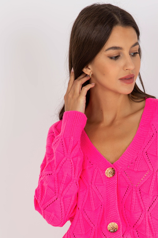 Fluo roosa ažuurne kardigan RUE PARIS