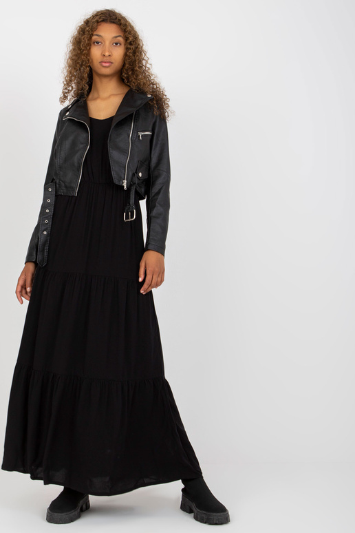 Must lühike Ramone jakk rihmaga