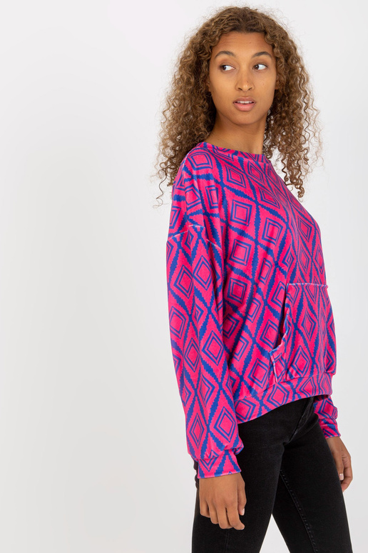 Roosa ja sinine veluurist dressipluus...