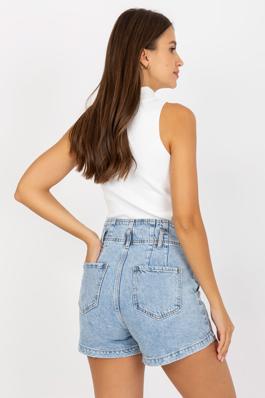 Helesinised kõrge vöökohaga teksapüksid