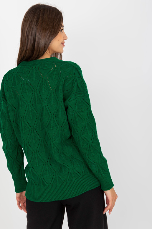 V-kaelusega tumeroheline ažuurne...