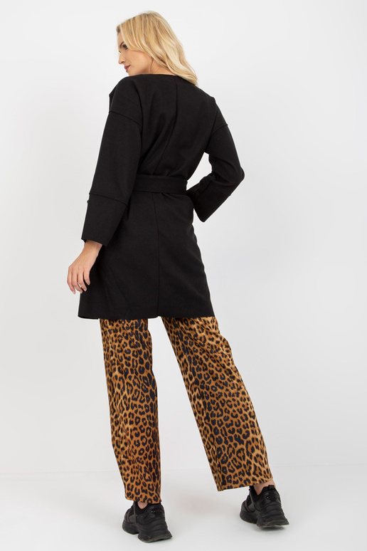 Schwarzer Dünner Mantel koos Taschen...