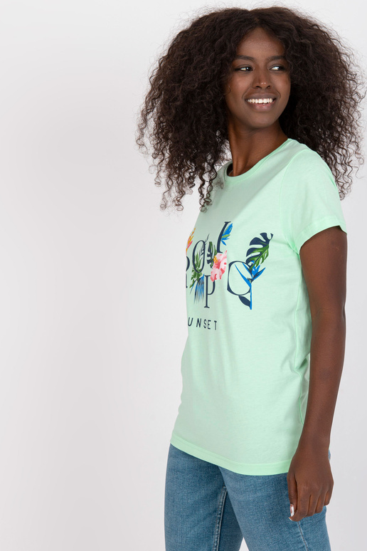 Mündivärvi suvise trükiga naiste T-särk