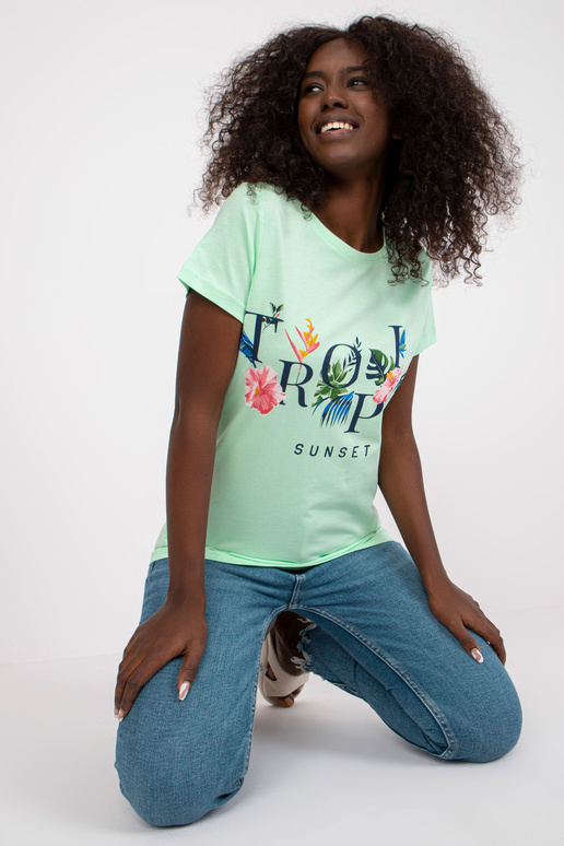 Mündivärvi suvise trükiga naiste T-särk